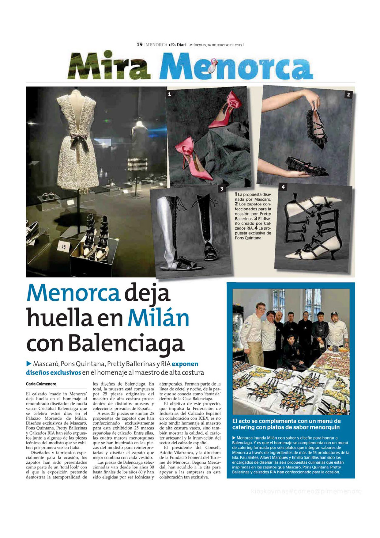 MENORCA DIARIO INSULAR Asociación de fabricantes de calzado de Menorca